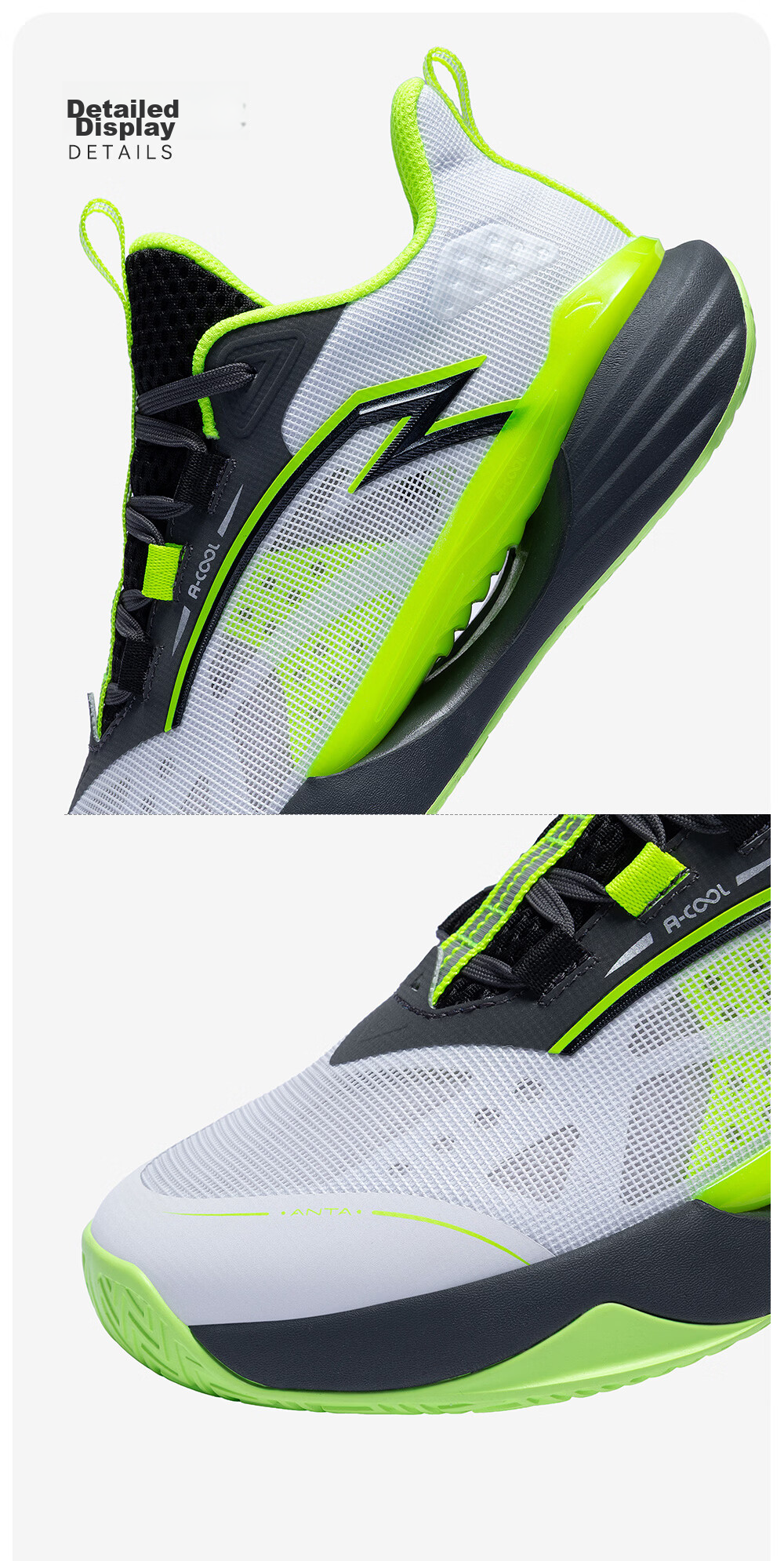 Anta Kids Boys Sports Shoes Big Kids 2026 Summer Mesh Breathable Performance Wind Tunnel Basketball Shoes A12621105 42